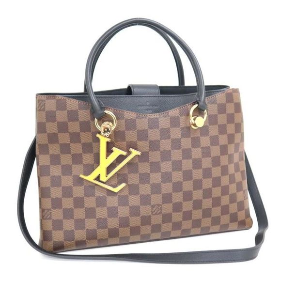 Louis Vuitton Riverside Diagonal Damier Ebene Shoulder Bag - Picture 1 of 9